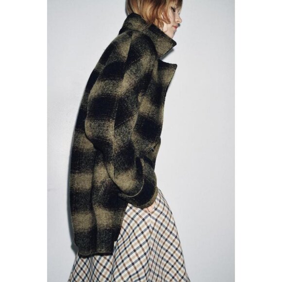 ZARA CHECK WOOL BLEND COAT ZW COLLECTION LIMITED EDITION - Picture 7 of 11